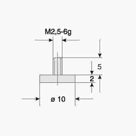 KÄFER końcówka pomiarowa płaska Ø10,0mm długość 2mm węglikowa 852.435 