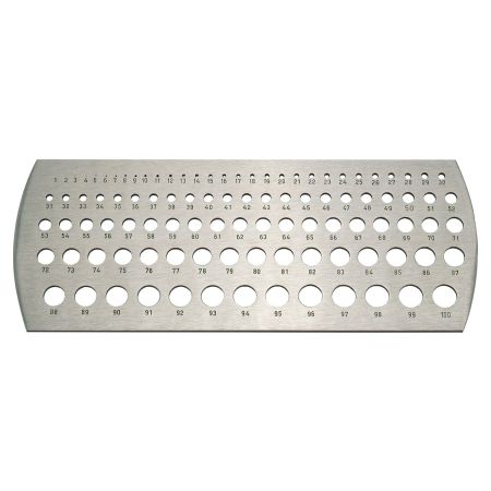 SCHUT sprawdzian średnic wierteł 0,1-10 mm 100 otworów 836.640