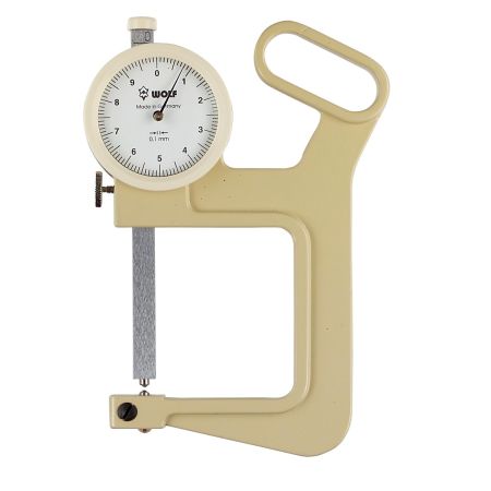 WOLF grubościomierz zegarowy 0-50/0,1 mm z końcówką płaską Ø3.5 mm głębokość pomiaru 50 mm 853.041
